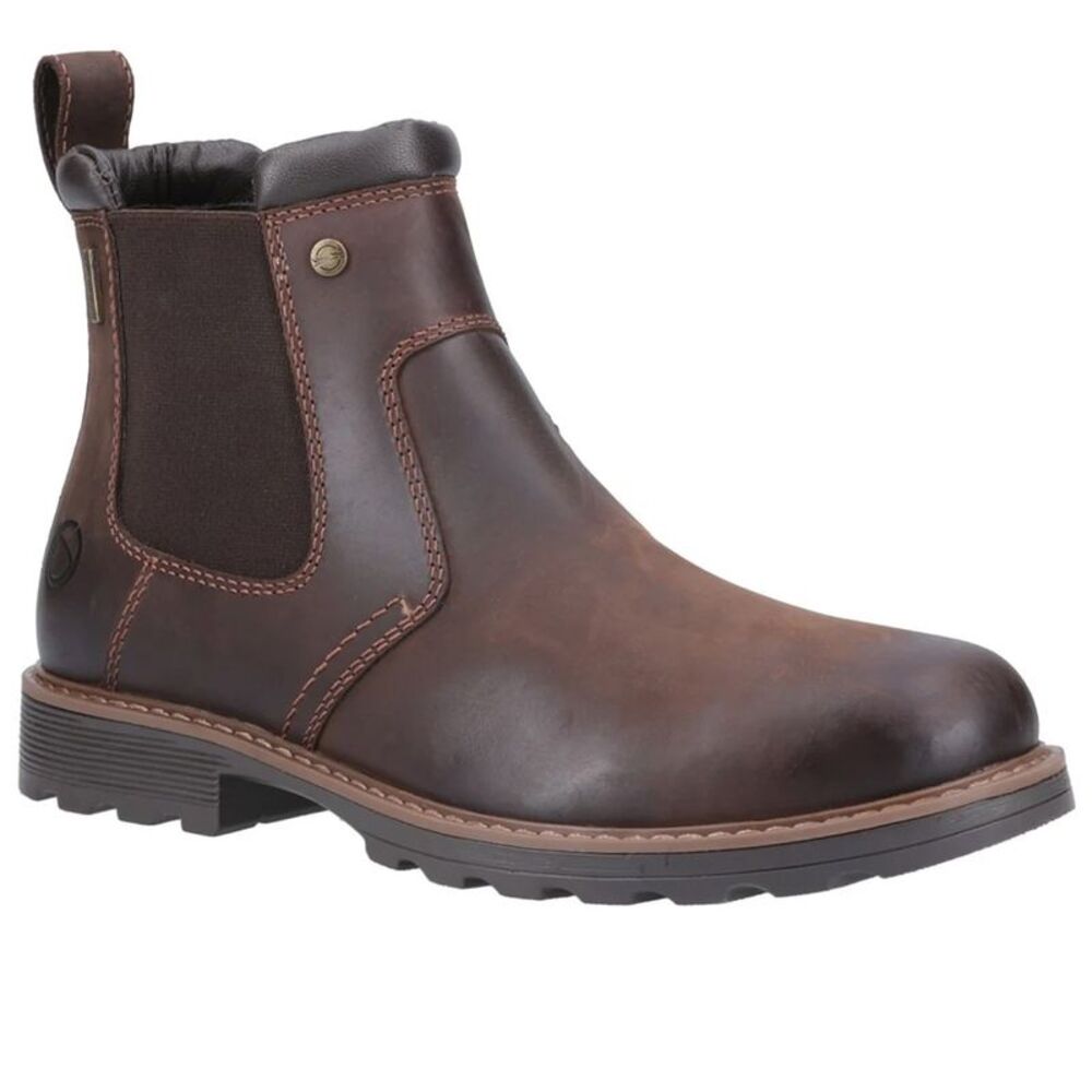 Cotswold Mens Leafield Leather Chelsea Boots / Brown